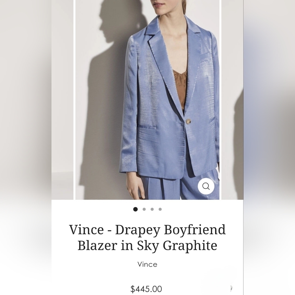 Vince Drapey boyfriend blazer in sky graphite sz 2 office business quiet luxury